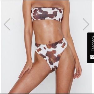 NWT Nasty Gal Cow Print Bathing Suit